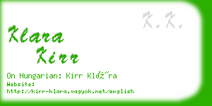 klara kirr business card
